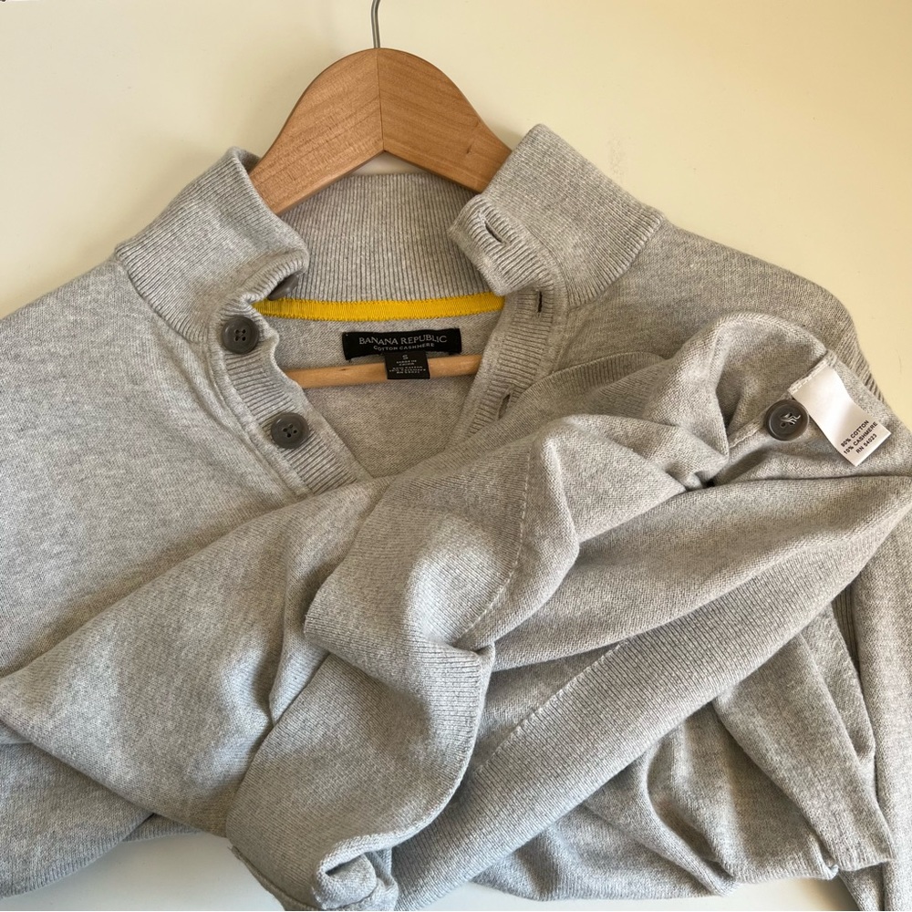 Banana Republic Cotton Cashmere Sweater - light gray